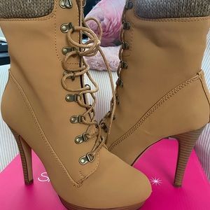 Stiletto Heels Lace-up Ankle Boots